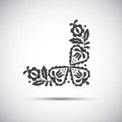 Traditional folk patterns, vector illustration of simple folk symbol