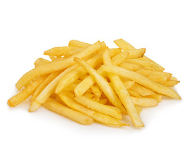 Potatoes fries isolated on white
