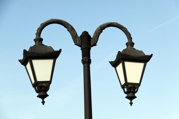 Street municipal lanterns are in ancient style