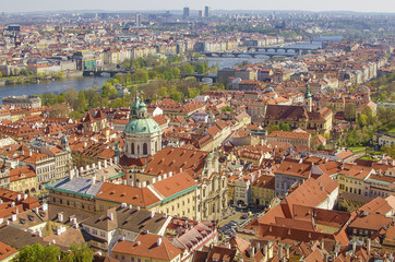 Fototapeta na wymiar Aerial view of Old Town in Prague, Czech Republic