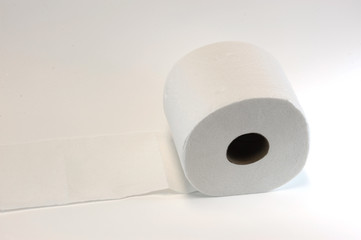 bath tissue on white background
