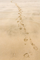 foot steps in sand