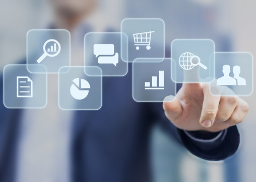 Buttons about internet technologies