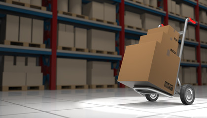 Fototapeta premium Box on a Hand Truck