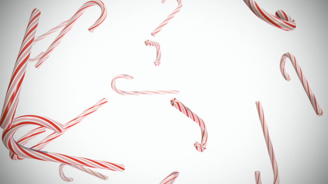 Candy Cane Loop - Seamless animated loop of floating candy canes.