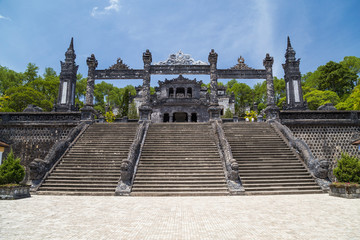 Grand stairs in Imperial Khai Dinh Tomb in Hue,  Vietnam - 96345401