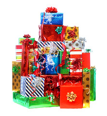 Stack of colorful presents