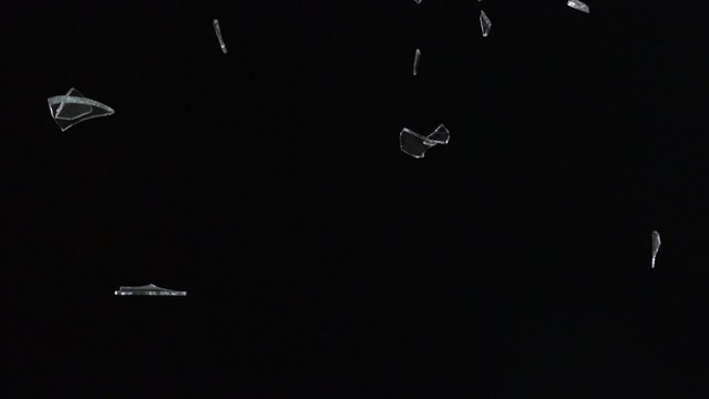 shattered glass falling shooting with high speed camera, phantom flex.