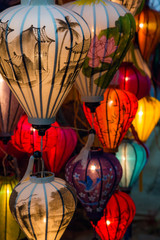 Paper lanterns on the streets of old Asian  town - 96346058