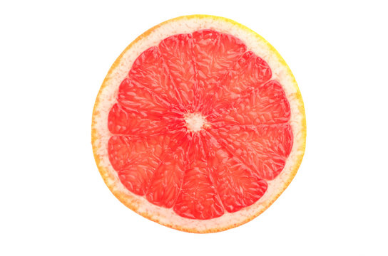 slice of grapefruit on the white
