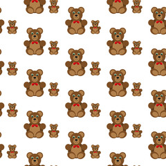 Teddy bears seamless pattern.