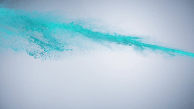 Blue powder blowing off in the air shooting with high speed camera, phantom flex.