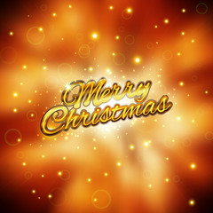 Merry Christmas Сard. Glitter Lights Background. Vector illustration.