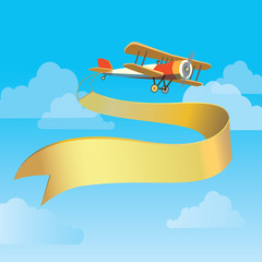 retro plane with banner