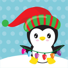 Christmas penguin vector illustration
