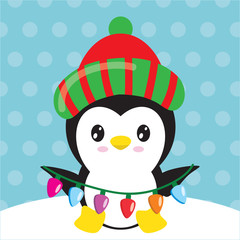 Christmas penguin vector illustration
