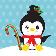 Christmas penguin vector illustration
