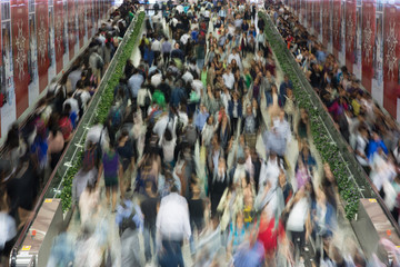 Crowded People in the Asia city - Hong Kong