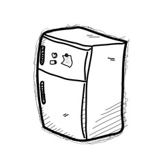 Refrigerator Doodle, a hand drawn vector doodle illustration of a refrigerator.