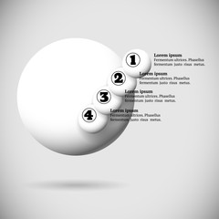 Infographics with group of flying balls