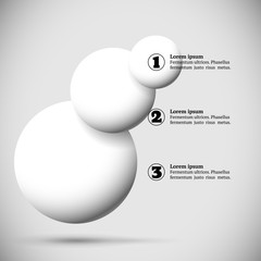 Infographics with group of flying balls