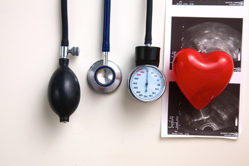 Blood pressure meter medical equipment isolated on white