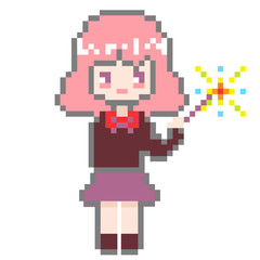 Obraz premium Pixel art girl