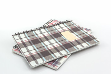 Fabric plaid texture cover spiral notebook.