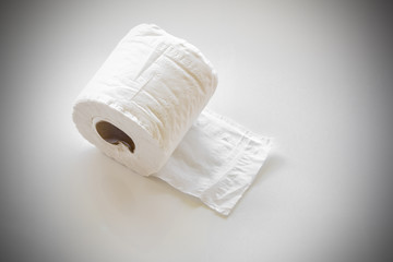 Simple toilet paper on white background