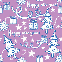 New year seamless vector pattern. 