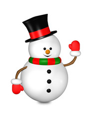 cartoon snowman isolated over white