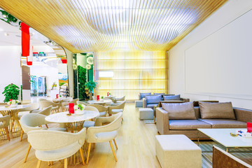 interior of dining room of villa