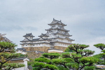 Obraz premium Himeji Castle in Japan, also called the white Heron castle - UNESCO world heritage site.