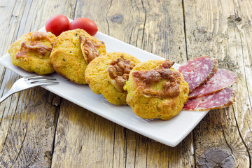 vegetable patties and sausage