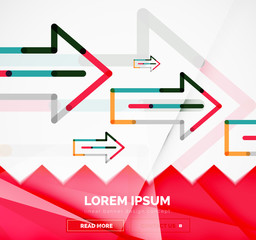 Abstract banner template with arrows, linear design style