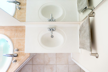 Overhead View of Classical Acrylic Top Sink - 96359821