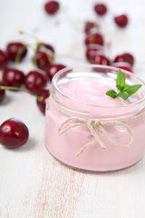 Cherry yogurt and cherry