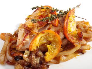 Chicken with onion and orange