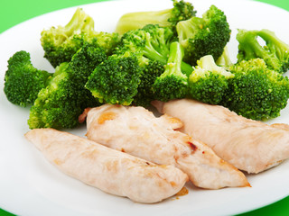Chicken breasts with broccoli