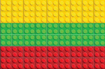 Lithuania flag seamless vector pattern of plastic parts