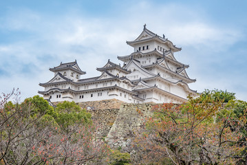 Himeji Castle in Japan, also called the white Heron castle - UNESCO world heritage site.