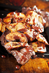 Beef steak with mushrooms