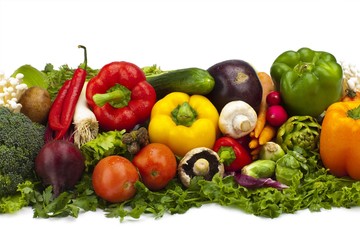 Fototapeta na wymiar Line Up of Fresh Vegetables