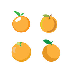 orange vector fruit icon illustration fresh nature