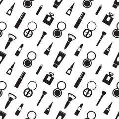 cosmetics vector pattern, seamless background for web page or wrapping.
