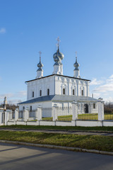 Fototapeta na wymiar Petropavlovskaya Church in Suzdal was built at 1694. Golden Ring of Russia Travel