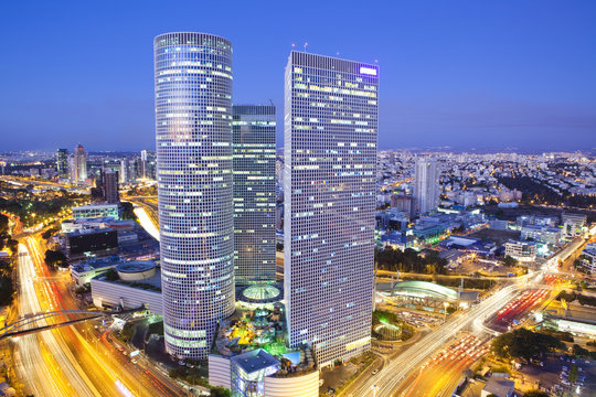 Tel Aviv Cityscape At Twilight