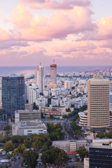 Fototapeta premium Tel Aviv Cityscape At Sunset