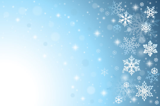 Abstract blue christmas background with snowflakes