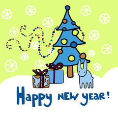 New year card vector image. 
